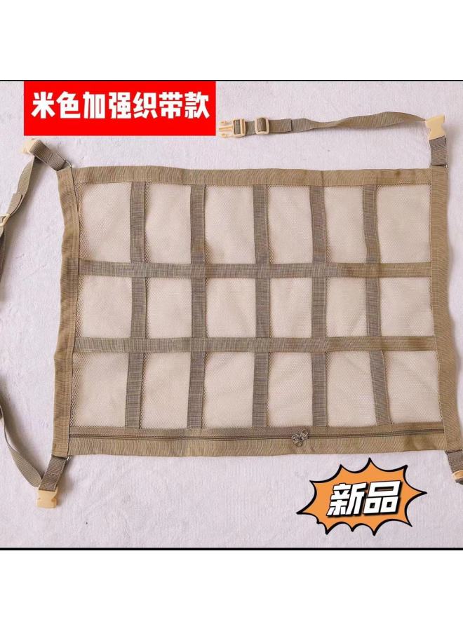 Double-layer Zipper Roof Storage Net Car Accessories Roof Luggage Net Hanging Car Storage Bag Storage Pouch