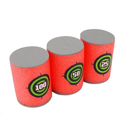 EKIND 6 Pcs Foam Can Target, Soft Bullet Dart Target Game Compatible for Nerf Elite Series Blasters Kids Toy - Image 3