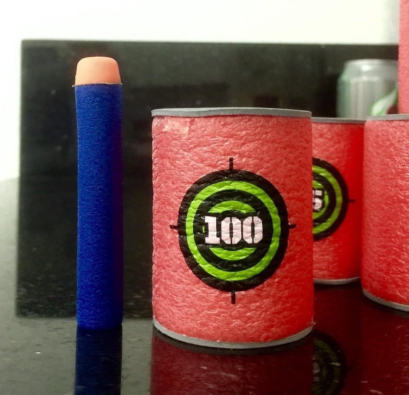 EKIND 6 Pcs Foam Can Target, Soft Bullet Dart Target Game Compatible for Nerf Elite Series Blasters Kids Toy - Image 5