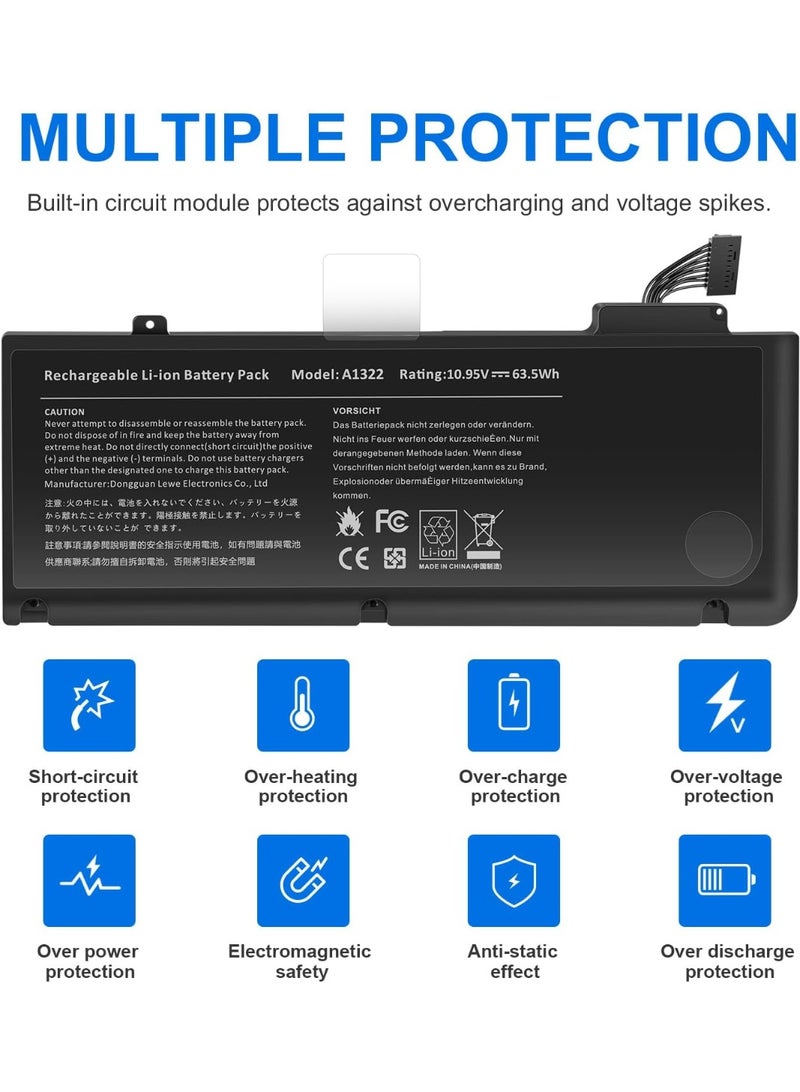 Terabyte A1322 A1278 Premium Replacement Battery for Apple Macbook Pro 13" (Mid-2009,Mid-2010,Early-2011 to Late-2011,Mid-2012) MB990LL/A MB991LL/A MC374LL/A MC374LL/A MC375LL/A MC700LL/A - Image 4