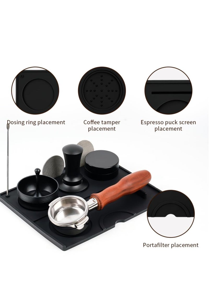 SYOSI Espresso Tamping Mat, Food Grade Silicone Coffee Tamp Mat, Coffee Accessory Tool, Non-Slip Espresso Tamper Station, Espresso Accessories Tool for Baristas Tool Home Kitchen Bar Coffee Shop  - Image 2