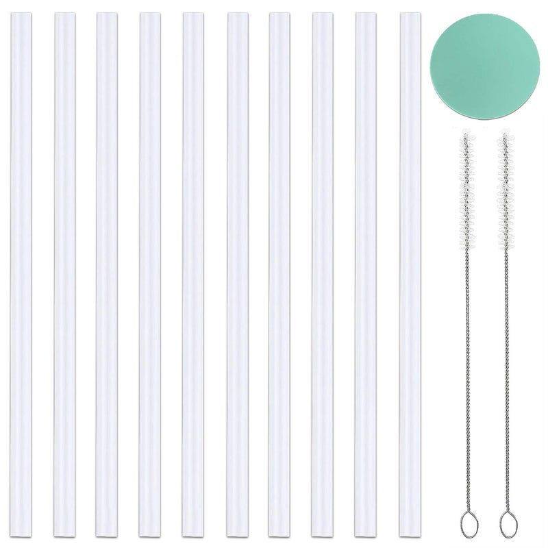 Greant Greant 10 PCS Replacement Straws Compatible with Hydro Flask Wide Mouth Lid  031 in Plastic Straws for 32oz Hydroflask With 2 Straw Brushes 