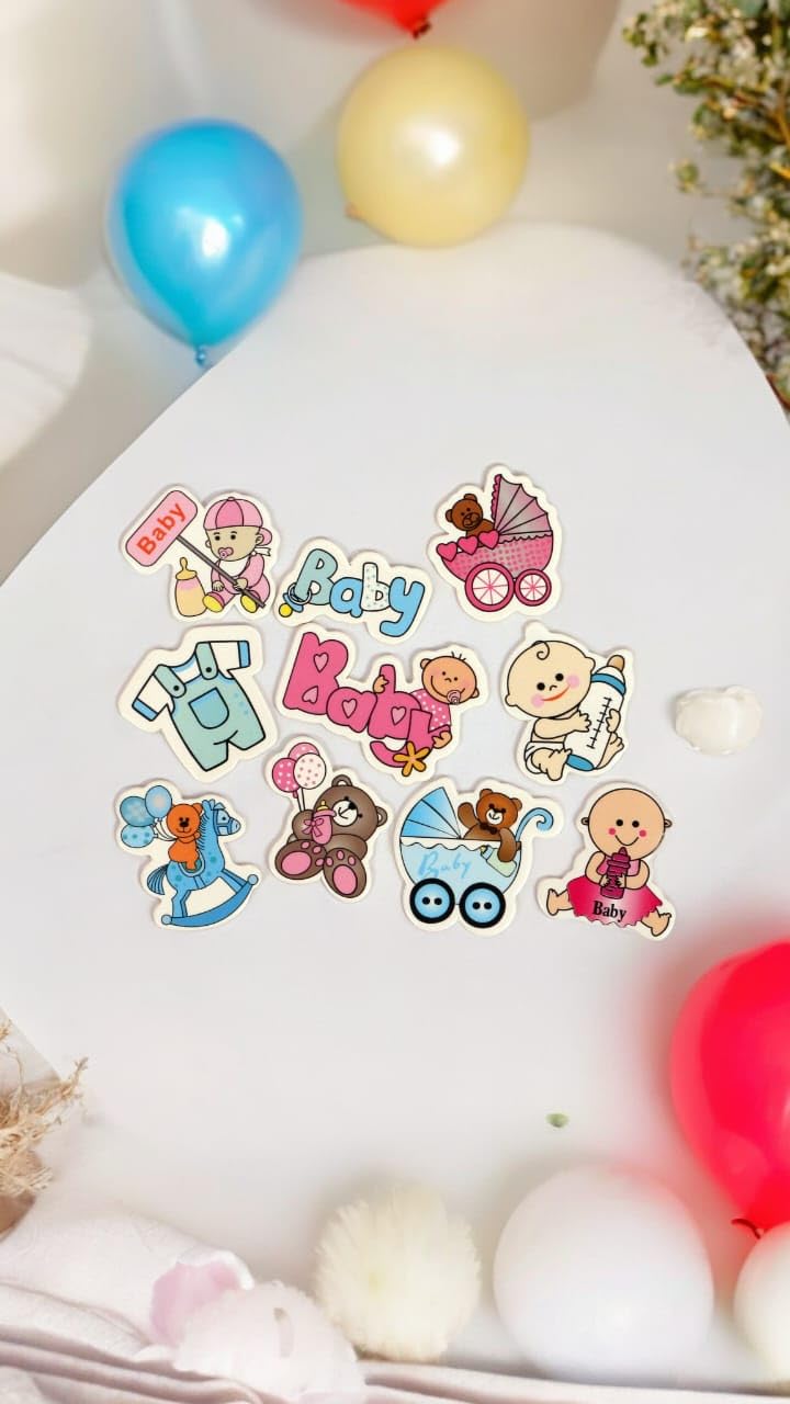 Chocozone Baby Girl & Baby Boy Decorations for Baby Shower Hampers Decorations Basket 3D Gift Wrap Motivs (Pack of 50) - Image 4