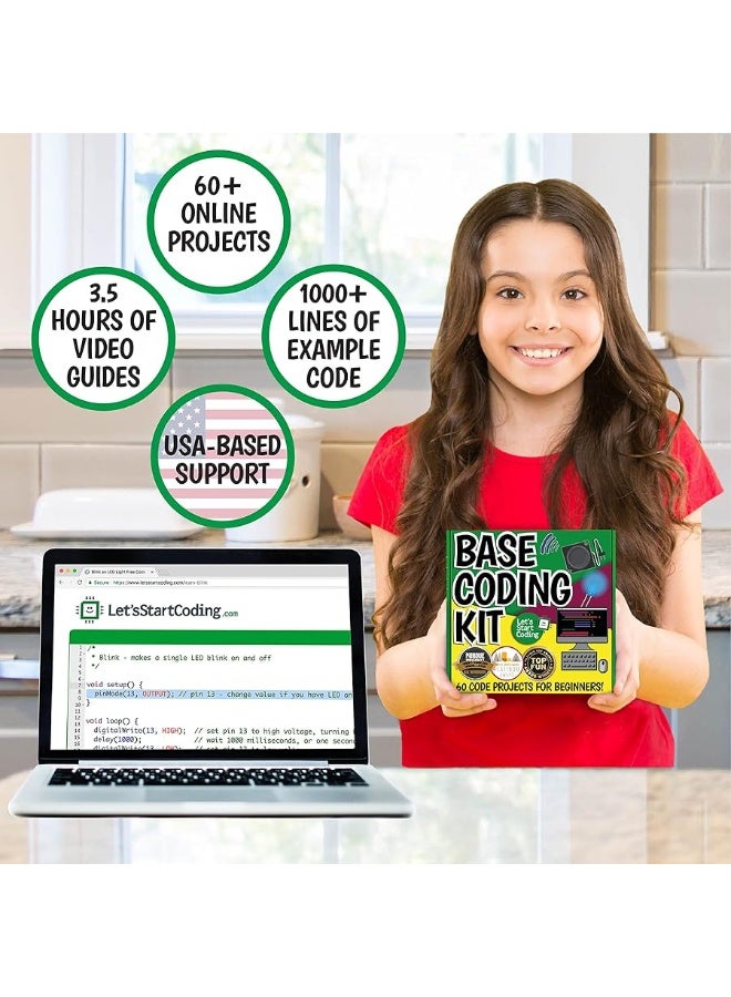 Let's Start Coding Base Kit Computer Coding Game for Kids 8-12+ and Teens to Learn Code & Electronics. Great STEM Gift for Boys & Girls for Real C++ Coding with Over 60 Projects Included.  - Image 4