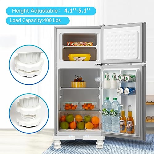 Nefish Mini Fridge Stand Adjustable Refrigerator Stand with 4 Strong Feet Universal Appliance Stand Base Heavy Duty Washer and Dryer Stand Laundry Pedestal Multi-Functional Base (White) - Image 2