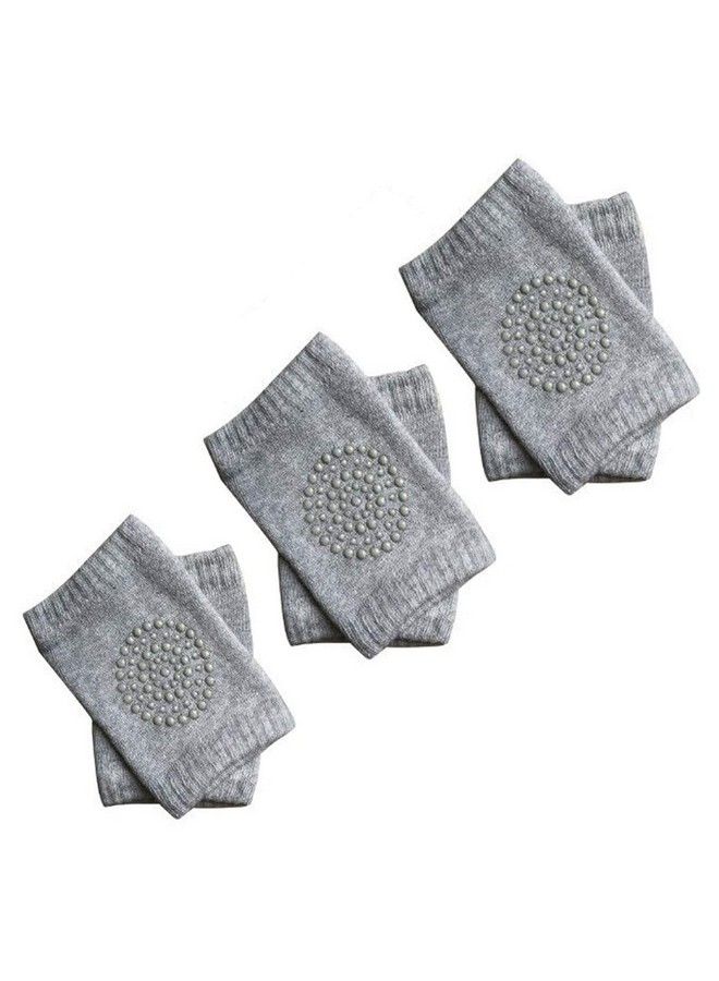 Safe-O-Kid Pack Of 3Crawling Baby Toddler Infant Anti Slip Elbow And Knee Pads;Guards Grey - Image 1