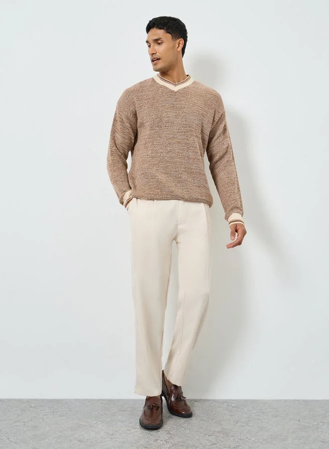 ستايلي سويتر محبوك بقصة مريحة