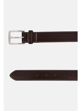 STEVE MADDEN Kids Boy Leather Contrast Stitch Belt, Brown  - Image 2