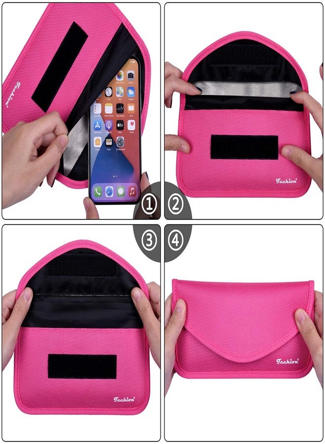 Techion Signal Blocking Bag, 2 Pack RFID Faraday Bag Shield Pouch Cage Box Wallet Case for Cell Phone and Car Key FOB, Privacy Protection, Anti-Hacking - Pink & Hot Pink - Image 4