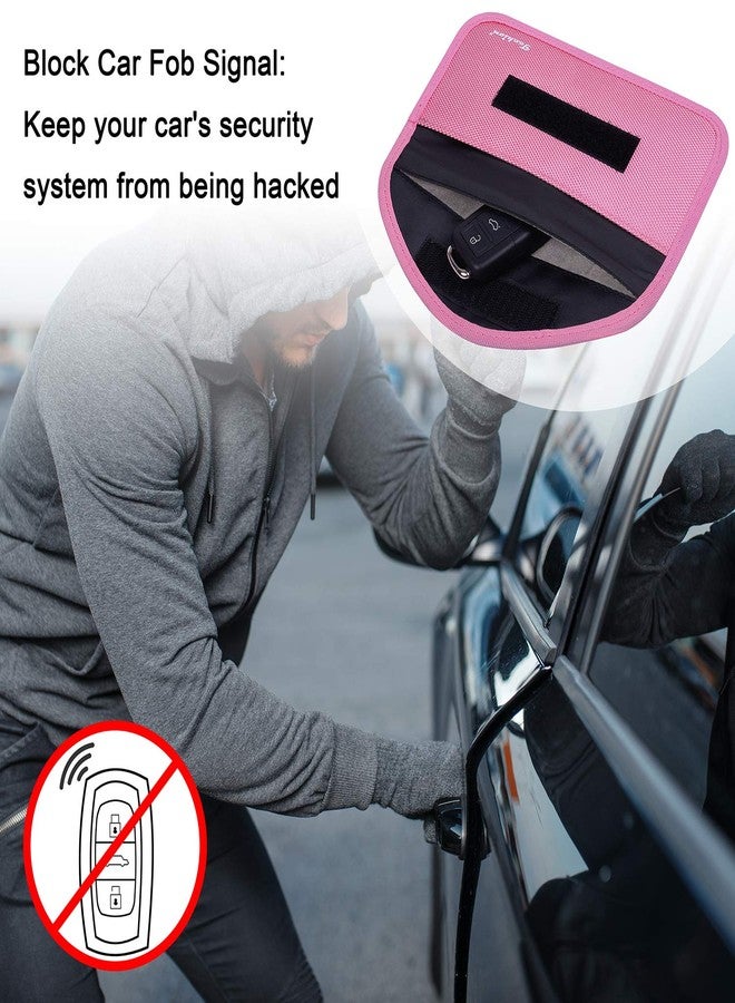 Techion Signal Blocking Bag, 2 Pack RFID Faraday Bag Shield Pouch Cage Box Wallet Case for Cell Phone and Car Key FOB, Privacy Protection, Anti-Hacking - Pink & Hot Pink - Image 5