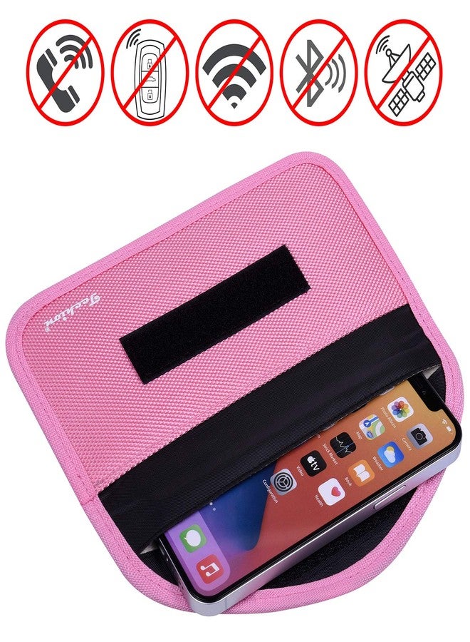 Techion Signal Blocking Bag, 2 Pack RFID Faraday Bag Shield Pouch Cage Box Wallet Case for Cell Phone and Car Key FOB, Privacy Protection, Anti-Hacking - Pink & Hot Pink - Image 3