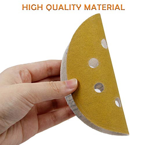 Mestool 5-Inch 8-Hole Hook and Loop Sanding Discs, Orbital Sander Sandpaper Discs, 100 Pieces Round Sandpaper Set, 180 Grit - Image 3