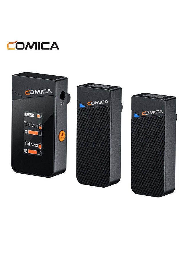 COMICA COMICA Vimo C2 Wireless Microphone System with 1 Receiver & 2 Microphones 200M Transmission Range 4 Level Adjustable Speed  - Image 3