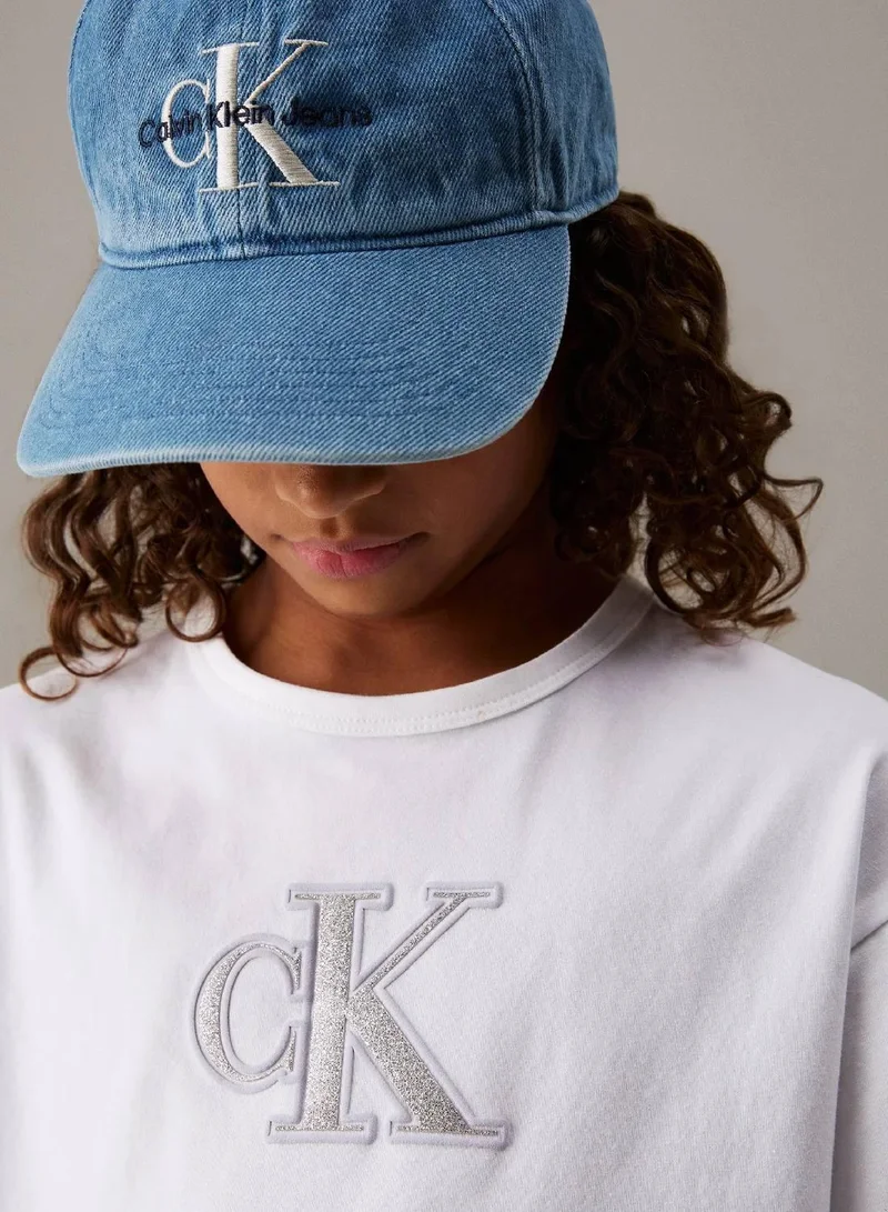 Calvin Klein Jeans Bright White Boxy Logo T-shirt for Women | Best Price UAE