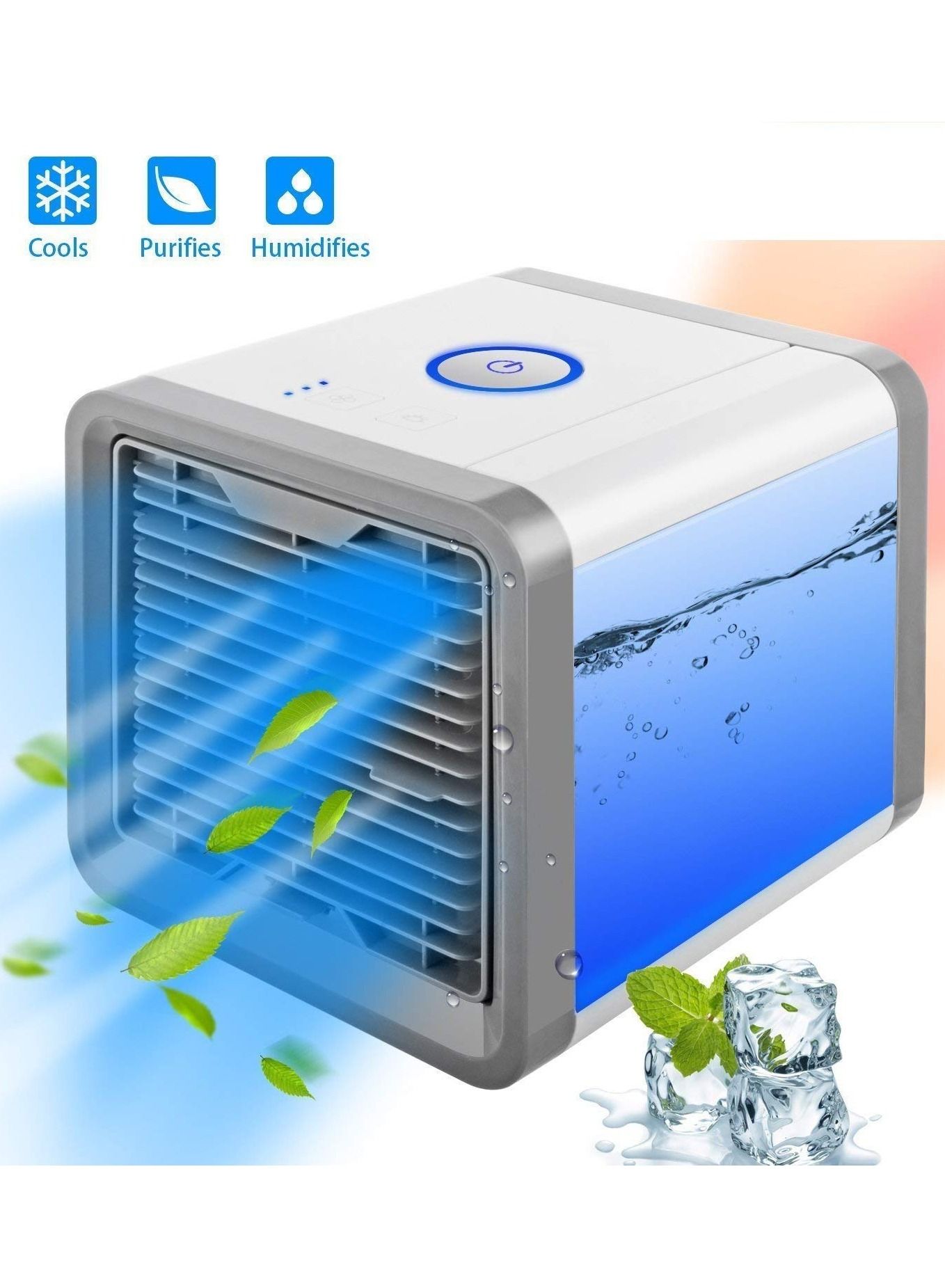 Portable Mini Air Cooler , Personal Air Conditioner ,Fabselection Humidifier Evaporative Cooling Fan with 7 Colors & 3 Speed Modes for Home, Bedroom, Office , Living Room, etc