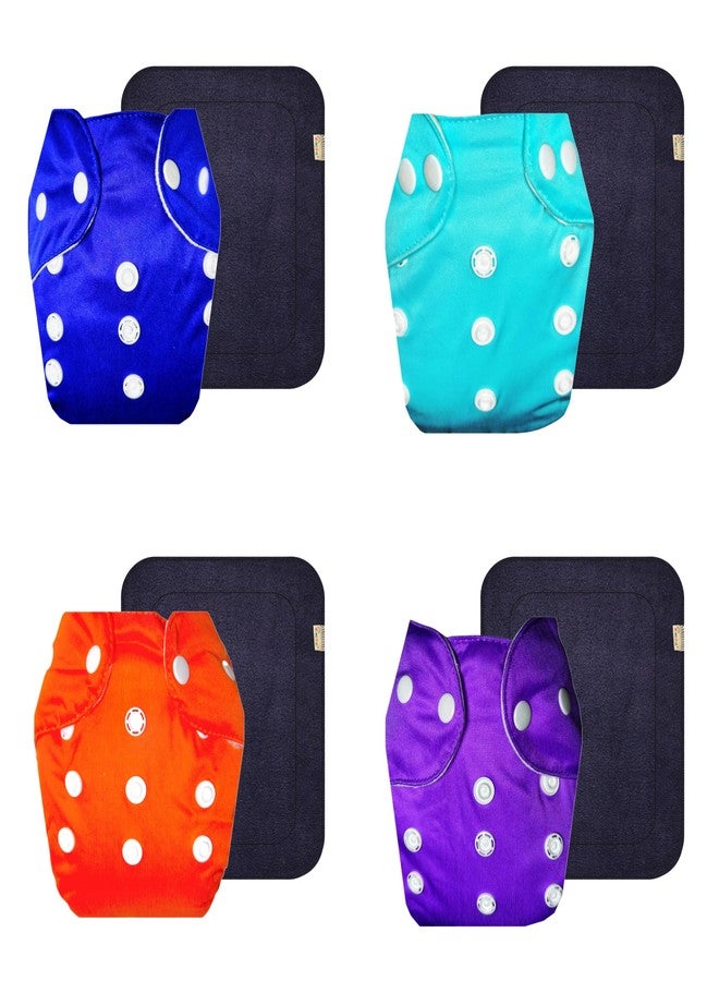 حفاضات قماشية دمبلدو لايت مع حشوة سوداء (عبوة من 4) | شعور بالجفاف والراحة | قابلة لإعادة الاستخدام والغسل | مناسبة للسفر | مثالية للأطفال الصغار | من 3 أشهر إلى سنتين | للجنسين - Image 1