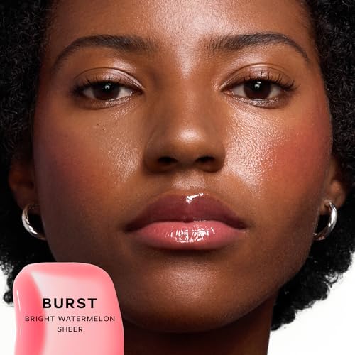 Saie Glossybounce Hydrating Lip Gloss and Tinted Lip Oil Hybrid with Hyaluronic Acid Jojoba Oil for NonSticky UltraShiny Plump Soft Lips Everyday Makeup Essential Burst 17 oz - Image 3