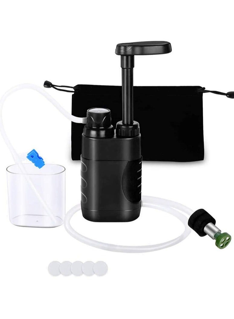 general فلتر مياه يدوي محمول، فلتر مياه للتخييم بسعة 100000 جالون، نظام فلتر مياه ثلاثي المراحل للتخييم للعائلة في الهواء الطلق، للطوارئ - Image 2