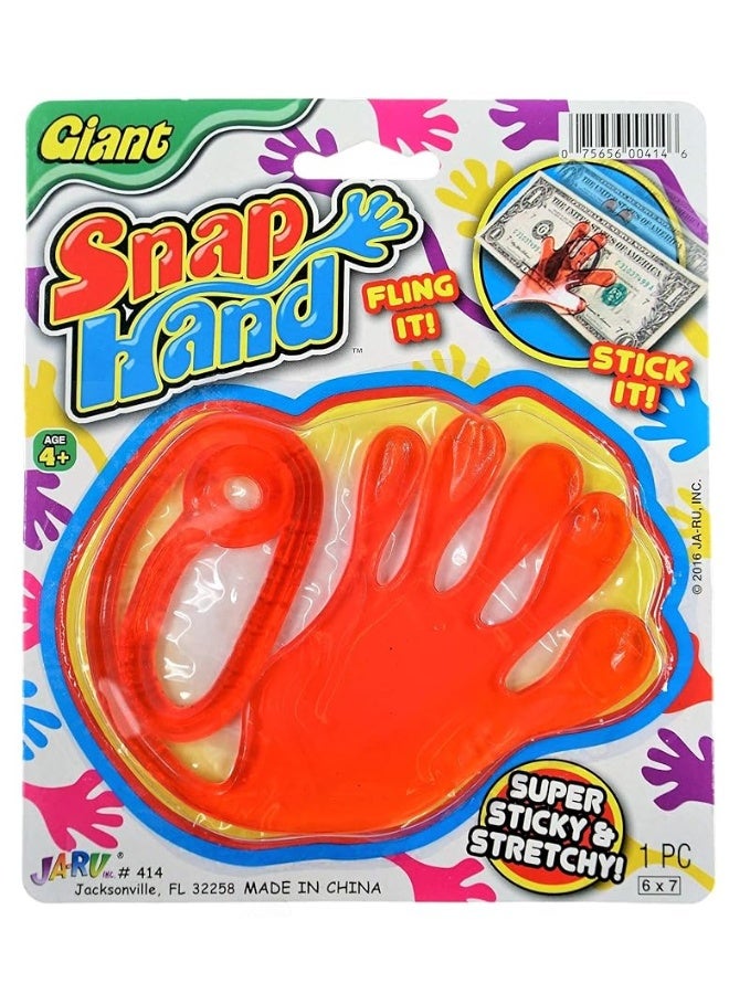 JA-RU Giant Snap Hand-Jumbo Sticky Hands Toy (1 Pack Assorted) Large Stretchy Sticky Hands Toy for Kids. Party Favors, Classroom Prizes, Birthday Gifts Easter Day Goodie Bags Stuffers Bulk.414-1A - Image 3