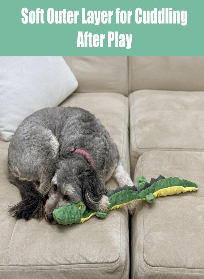 سبوت لعبة التمساح SPOT Skinneeez Extreme Triple Squeak Crocodile - لعبة متينة للكلاب، خالية من الحشو، مزودة بشبكة مقاومة للتمزق و3 صفارات كبيرة الحجم، مثالية للكلاب التي تمضغ بقوة - مناسبة للكلاب والجراء متوسطة وكبيرة الحجم، بطول 24 بوصة - Image 5