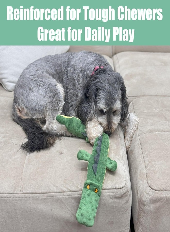 سبوت لعبة التمساح SPOT Skinneeez Extreme Triple Squeak Crocodile - لعبة متينة للكلاب، خالية من الحشو، مزودة بشبكة مقاومة للتمزق و3 صفارات كبيرة الحجم، مثالية للكلاب التي تمضغ بقوة - مناسبة للكلاب والجراء متوسطة وكبيرة الحجم، بطول 24 بوصة - Image 4