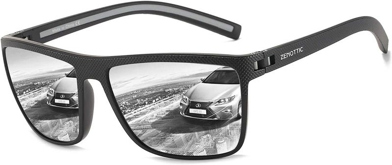 نظارات شمسية مستقطبة من ZENOTTIC للرجال، إطار خفيف الوزن من TR90، حماية UV400، نظارات شمسية مربعة - Image 1