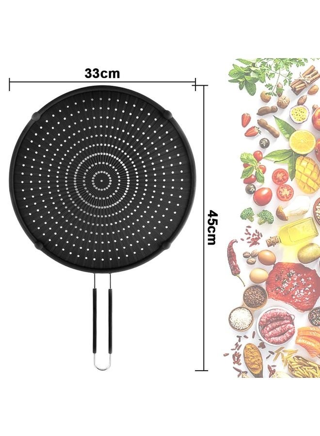 HOMESTAR Splatter Screen for Frying Pan, Grease Splatter Guard, Heat-Resistant Splatter Guards for Frying, Silicone Splatter Guard for Everyday Cooking, Dishwasher Safe （16in×12in×0.5in） - Image 3