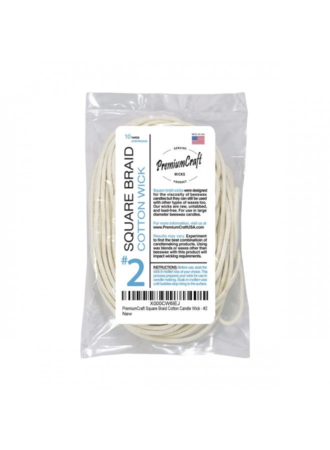 PremiumCraft Square Braid Cotton Candle Wick - #2 - Image 1