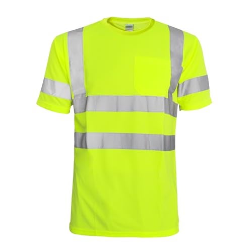L&M Hi Vis T Shirt ANSI Class 3 Reflective Safety Lime Short Sleeve HIGH Visibility (2XL) - Image 1