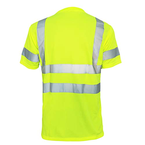 L&M Hi Vis T Shirt ANSI Class 3 Reflective Safety Lime Short Sleeve HIGH Visibility (2XL) - Image 2