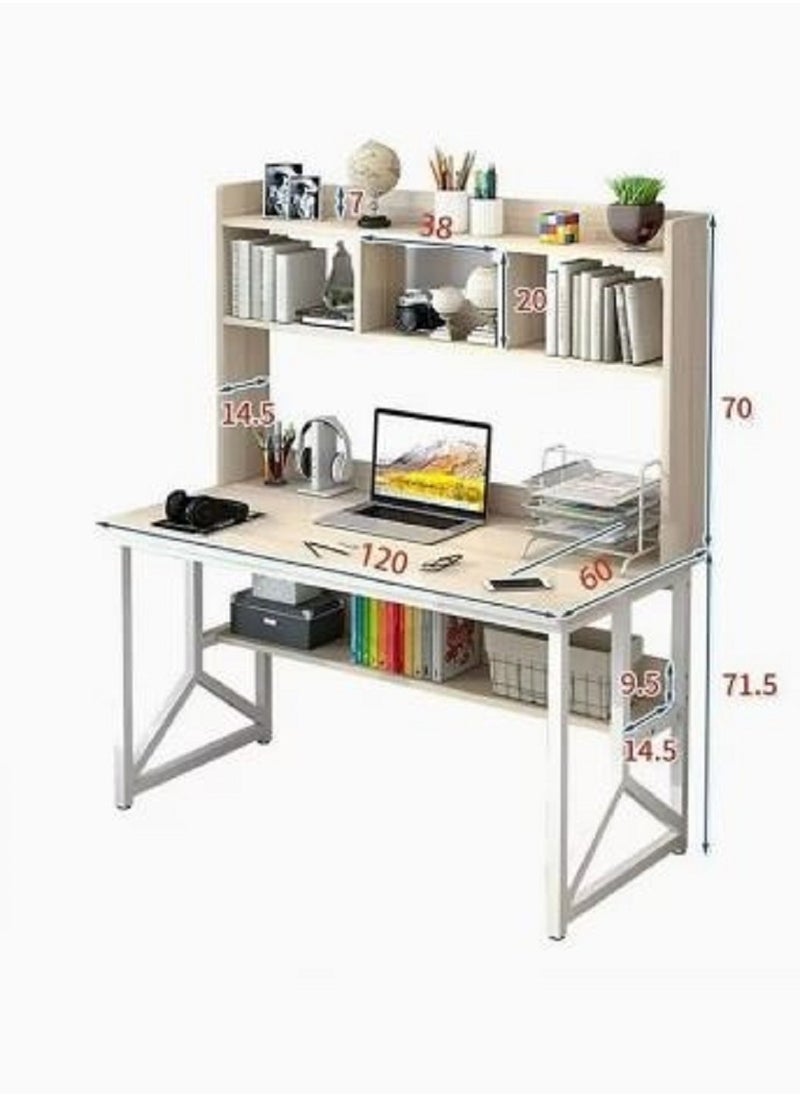 AGD - Study Desk With Storage Computer Desk Beige - Image 1