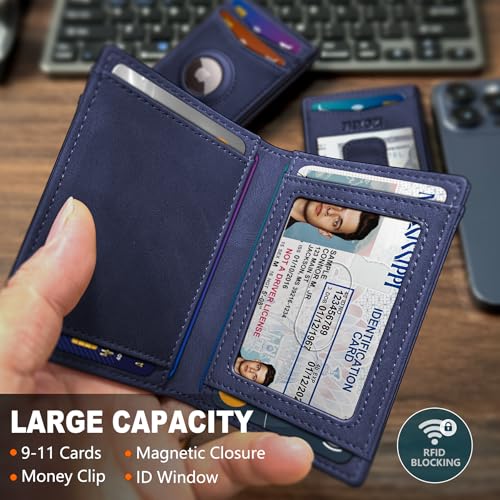 miyozi Airtag Wallet for Men with Money Clip Gift Boxed Magnetic Closure Slim Genuine Leather Front Pocket Wallet 41x 28 RFID Blocking - Image 3