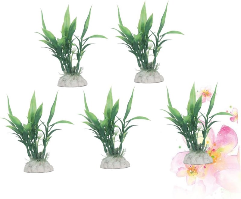 نبات مائي اصطناعي عشب بلاستيكي واقعي لتزيين حوض السمك نبات مزيف أخضر زخرفة لحوض السمك استخدام المطعم - Image 5