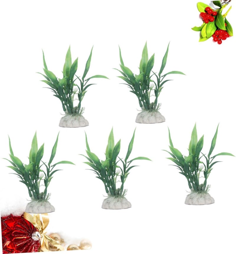 نبات مائي اصطناعي عشب بلاستيكي واقعي لتزيين حوض السمك نبات مزيف أخضر زخرفة لحوض السمك استخدام المطعم - Image 4