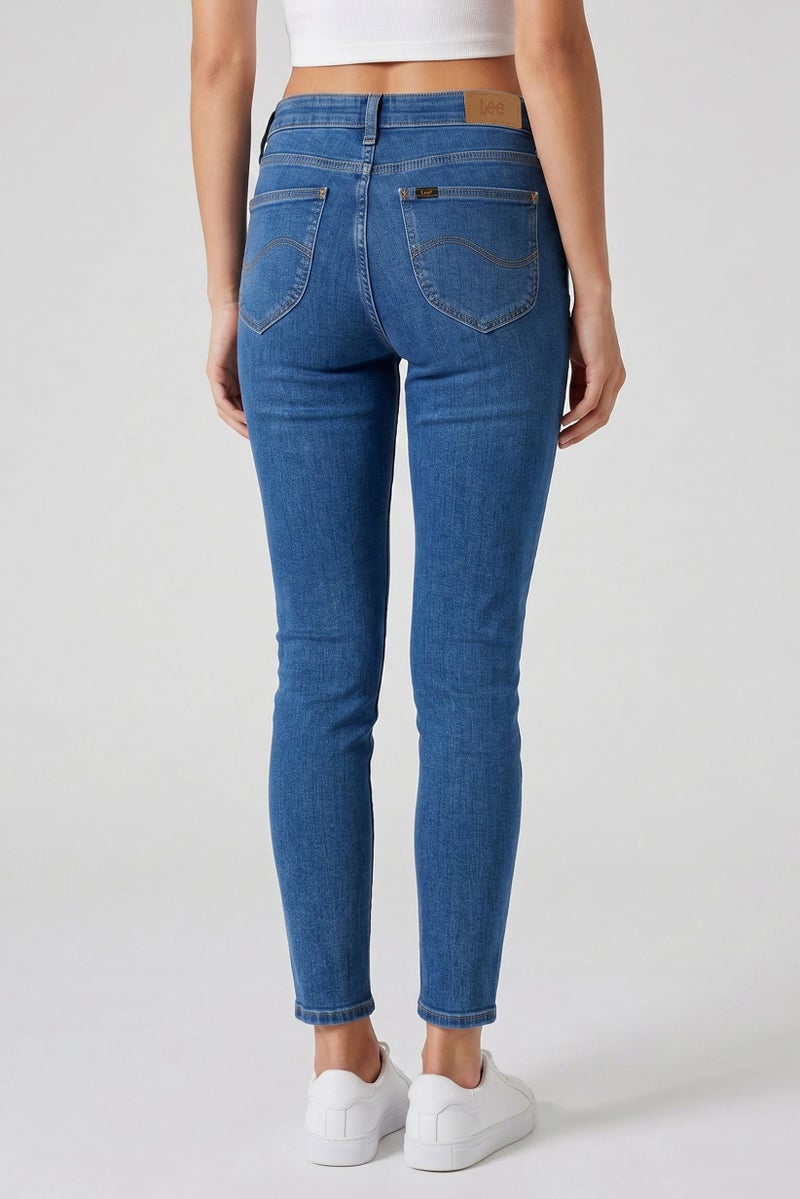 LEE Women Skinny Fit Washed Stretchable Denim Jeans, Blue - Image 3