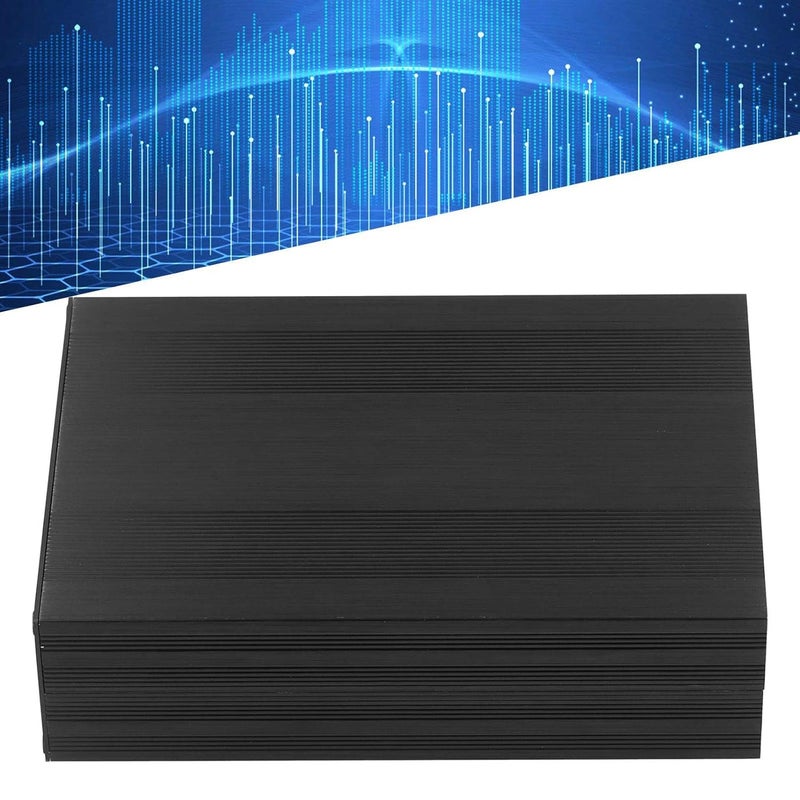 Aluminum Alloy Project Enclosure, Split Type Video Converter Box, Brushed Black DIY Instrument Case with Sealed Design for Circuit Board Power Amplifier - Image 3