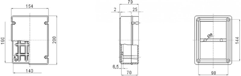 Gewiss GW44207 Outdoor IP56 Junction Box with Hinged Lid - 190x140x70mm Plastic - Image 2