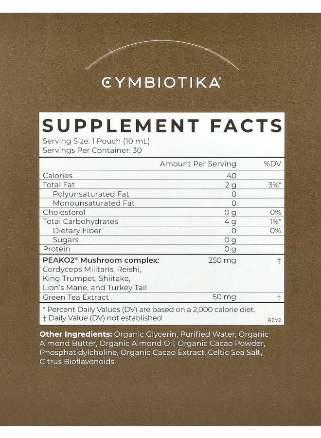 Cymbiotika Longevity Mushrooms Liposomal Delivery Chocolate Fudge 30 Pouches 10 ml Each - Image 2