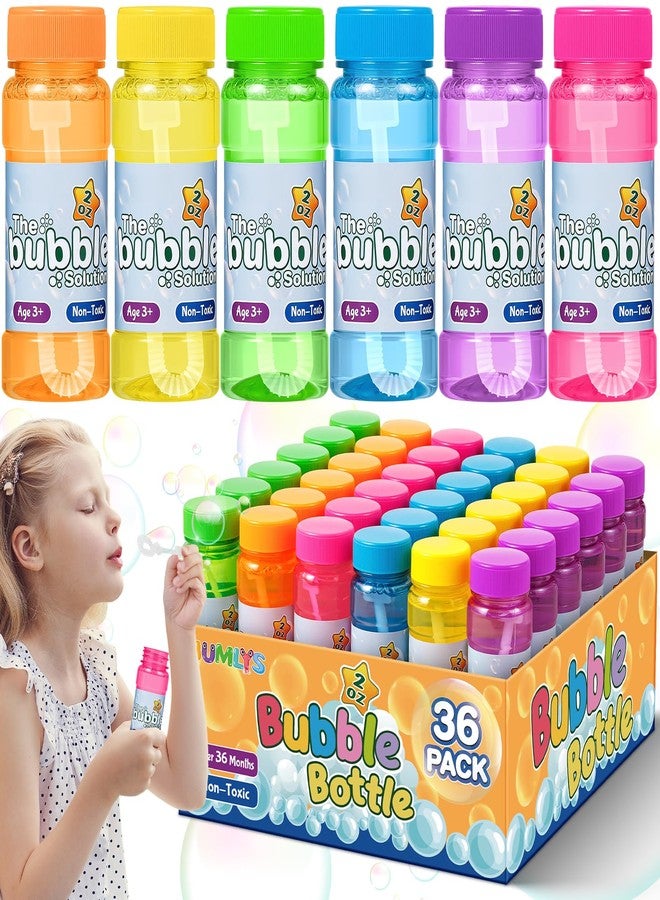 Jumlys 36 Pack Bubble Bottles with Wand in 6 Colors, Bulk Party Favors for Kids, Birthday, Christmas, New Year, Valentine, Carnival, School Classroom Prizes for Boys & Girls, Ideal Goodies Bags Stuffers - Image 1