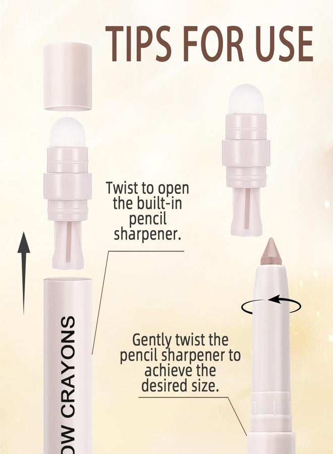 Euphily 3 in1 Mauve Plum Brown Pearl Shimmer Eyeshadow Stick, Waterproof Cream Eye Shadow Eyeliner Pencil, Long-lasting Glitter Crayon with Blending Brush & Built-in Sharpener Eye Makeup Pen #10 - Image 5