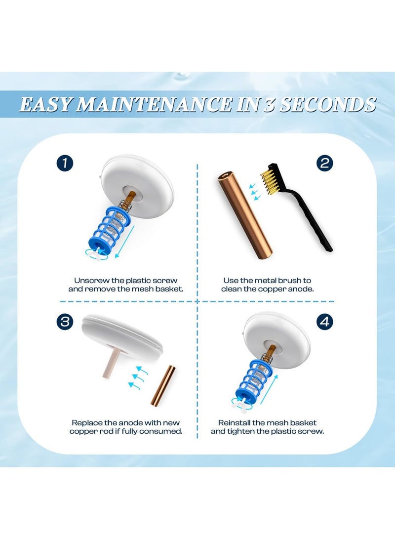 SYOSI Solar Pool Cleaner with Floating Water Purifier, Solar Powered Cleaner for Fresh and Salt Water Pools & Spas, Includes 1 Copper Replacement Rods, Efficiently Cleans Up to 35,000 Gallons - Image 5