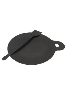 TRILONIUM Trilonium Ecofe Iron Induction Compatible Dosa Pizza Roti Tawa with Turner Ladle Black 28 cm  - Image 2