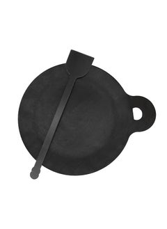 TRILONIUM Trilonium Ecofe Iron Induction Compatible Dosa Pizza Roti Tawa with Turner Ladle Black 28 cm  - Image 1