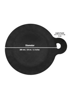 TRILONIUM Trilonium Ecofe Iron Induction Compatible Dosa Pizza Roti Tawa with Turner Ladle Black 28 cm  - Image 4