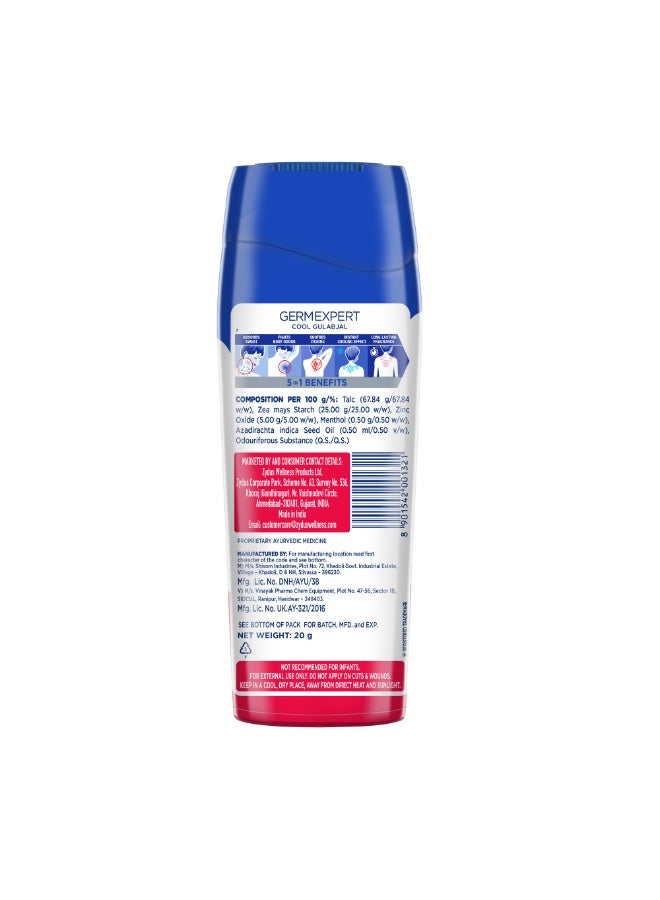 Nycil Germ Expert Cooling Talc - Cool Gulabjal 150 g (Get 25% Extra) - Image 2