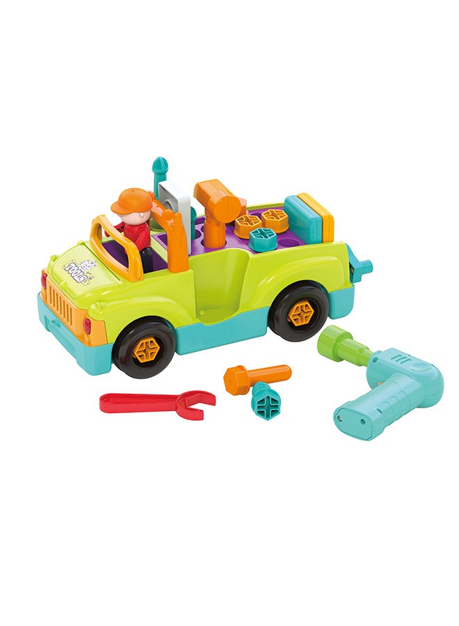 Hola Toy Tool Truck with Lights, Sounds & Bump-n-Go Action | Toddler Mechanic Play Set with Electric Drill & Removable Parts | Learning & Role Play - Image 1