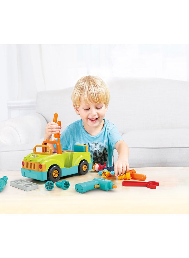 Hola Toy Tool Truck with Lights, Sounds & Bump-n-Go Action | Toddler Mechanic Play Set with Electric Drill & Removable Parts | Learning & Role Play - Image 2