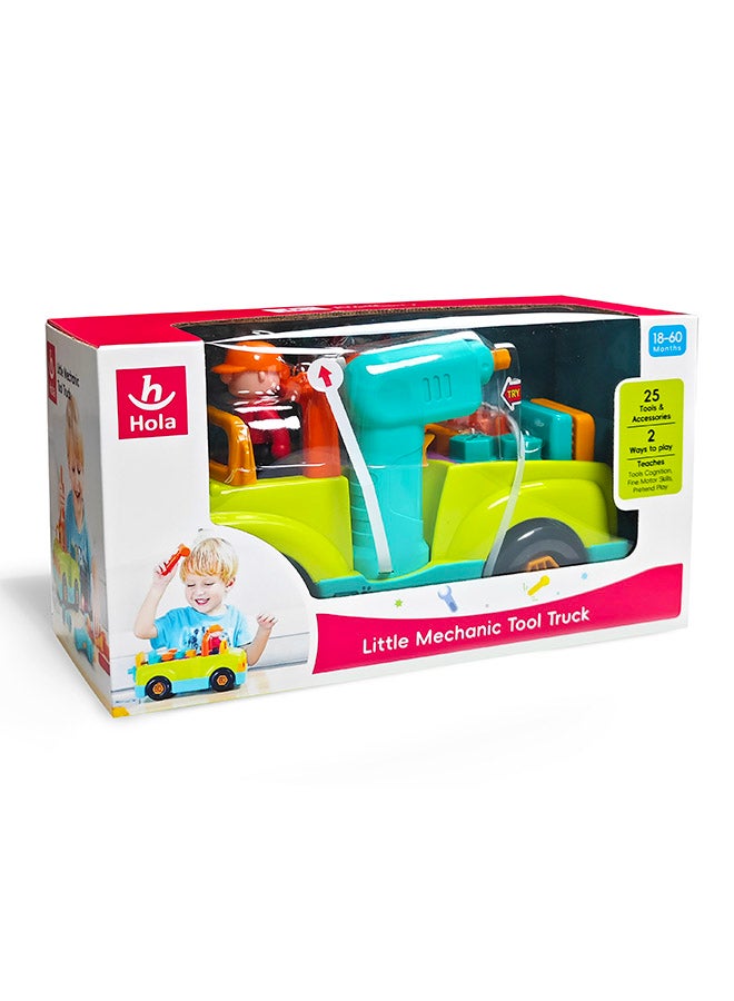 Hola Toy Tool Truck with Lights, Sounds & Bump-n-Go Action | Toddler Mechanic Play Set with Electric Drill & Removable Parts | Learning & Role Play - Image 4