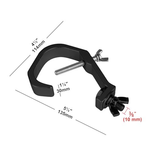 heneng 5 Pcs Truss C Clamp, Fits OD 1.18"-2" Truss, Aluminum Alloy Stage Lights Hook, Max Load 66 lb, TUV certified - Image 4