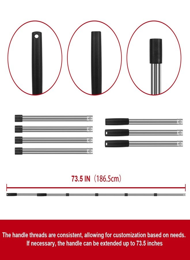 UDUK Broom and Dustpan Set, Heavy Duty Large Household Broom with Dustpan Combo Set, 55 Inch Long Handle, Red Dust Pan Combo Set for Home - Image 3